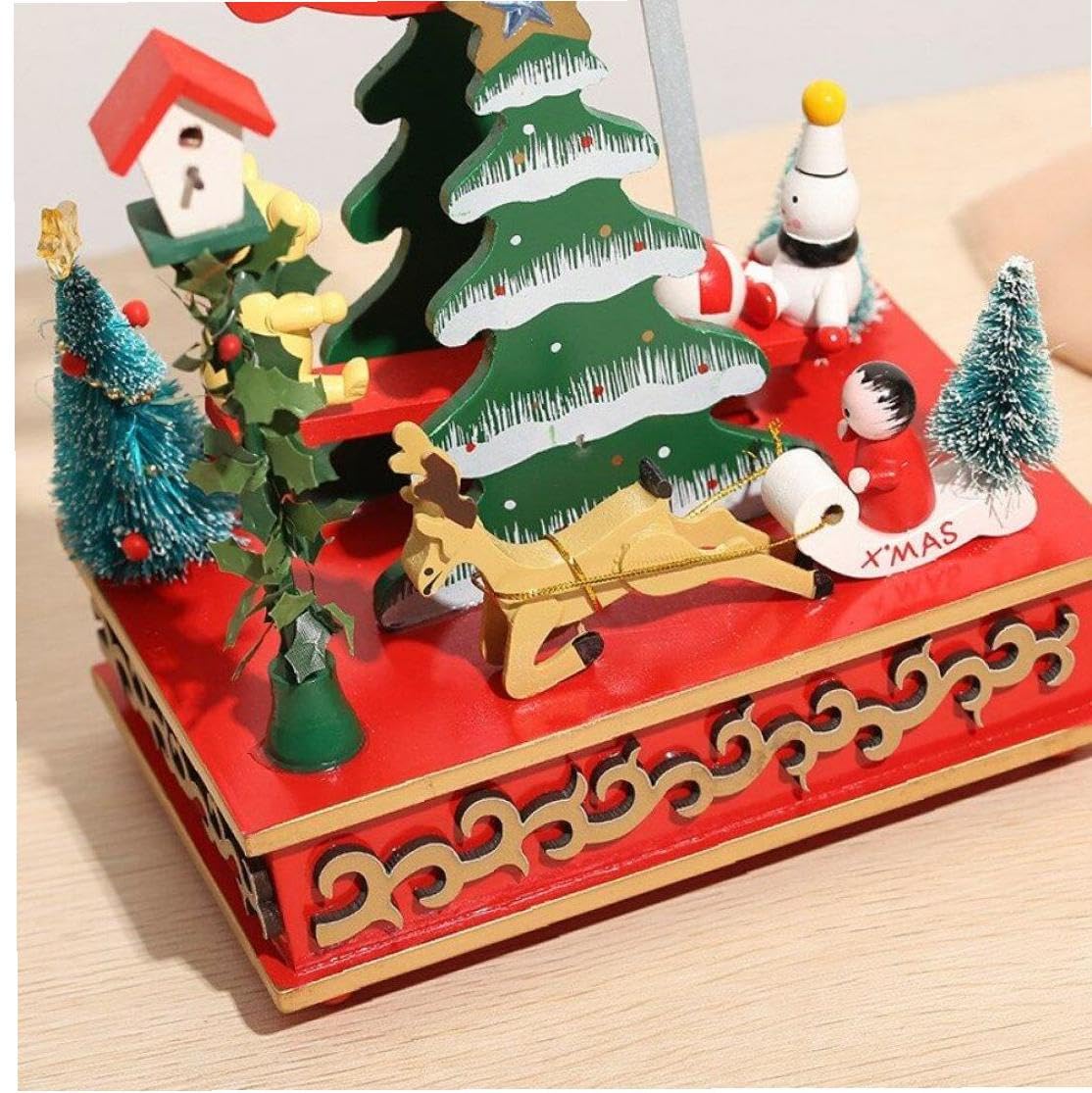 Amazon | クリスマスツリー オルゴール DIY 木製装飾品 オルゴール